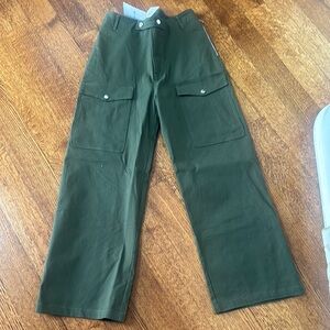 With Jean Green Flare Pants High-Waisted Style